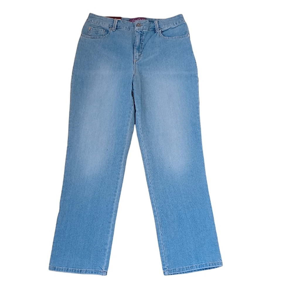 Gloria Vanderbilt Amanda 2.0 classic rise slim leg  blue jeans  size 14 short
